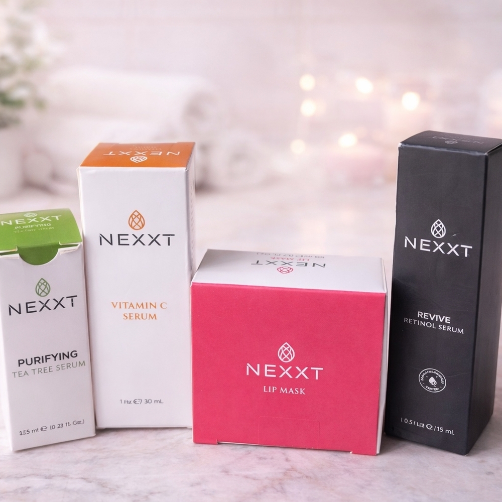 Nexxt Skincare Bundle – Vitamin C, Retinol, Tea Tree & Lip Mask ✨🧴